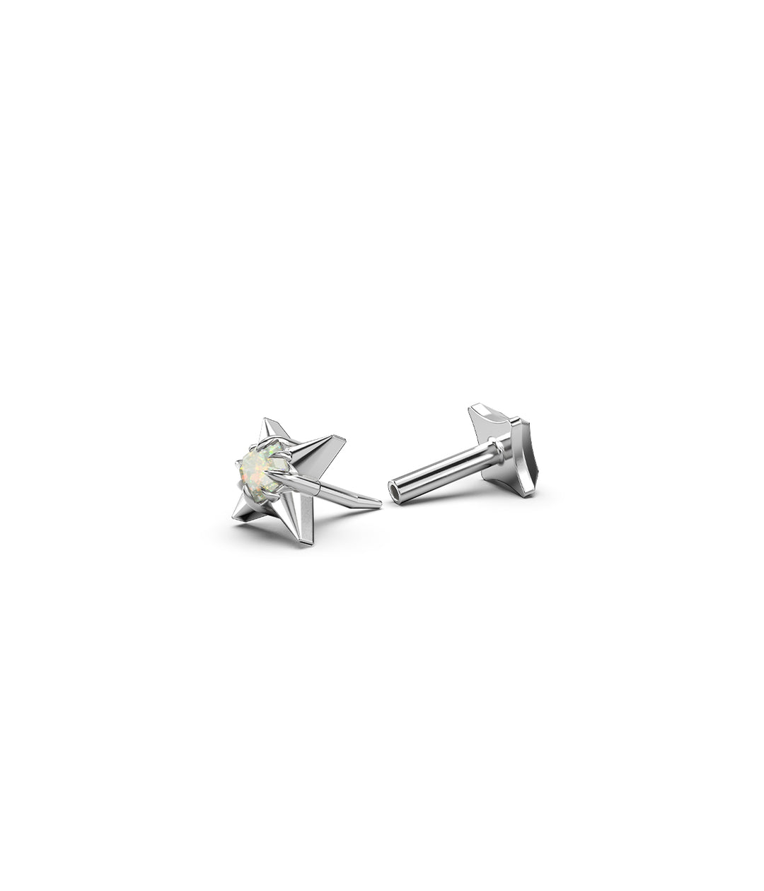 GOTHIC STAR FLAT BACK SINGLE EARRING - BELLO OPAL