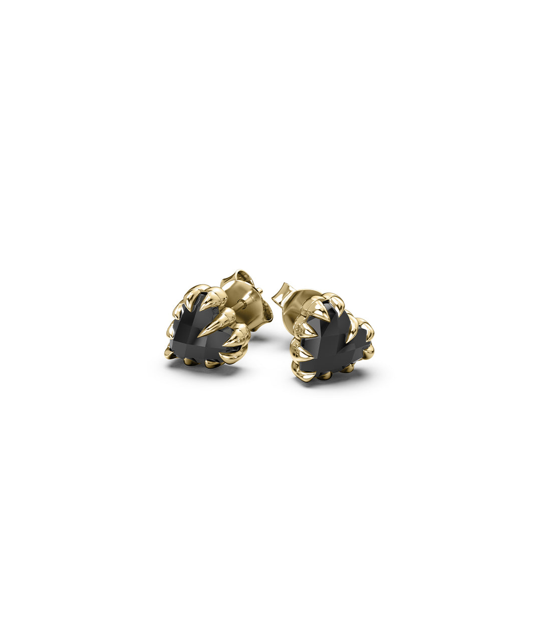 LOVE CLAW EARRINGS ONYX - GOLD PLATED