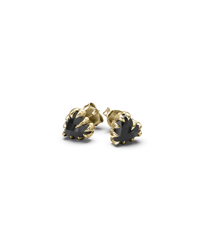 LOVE CLAW EARRINGS ONYX - GOLD PLATED
