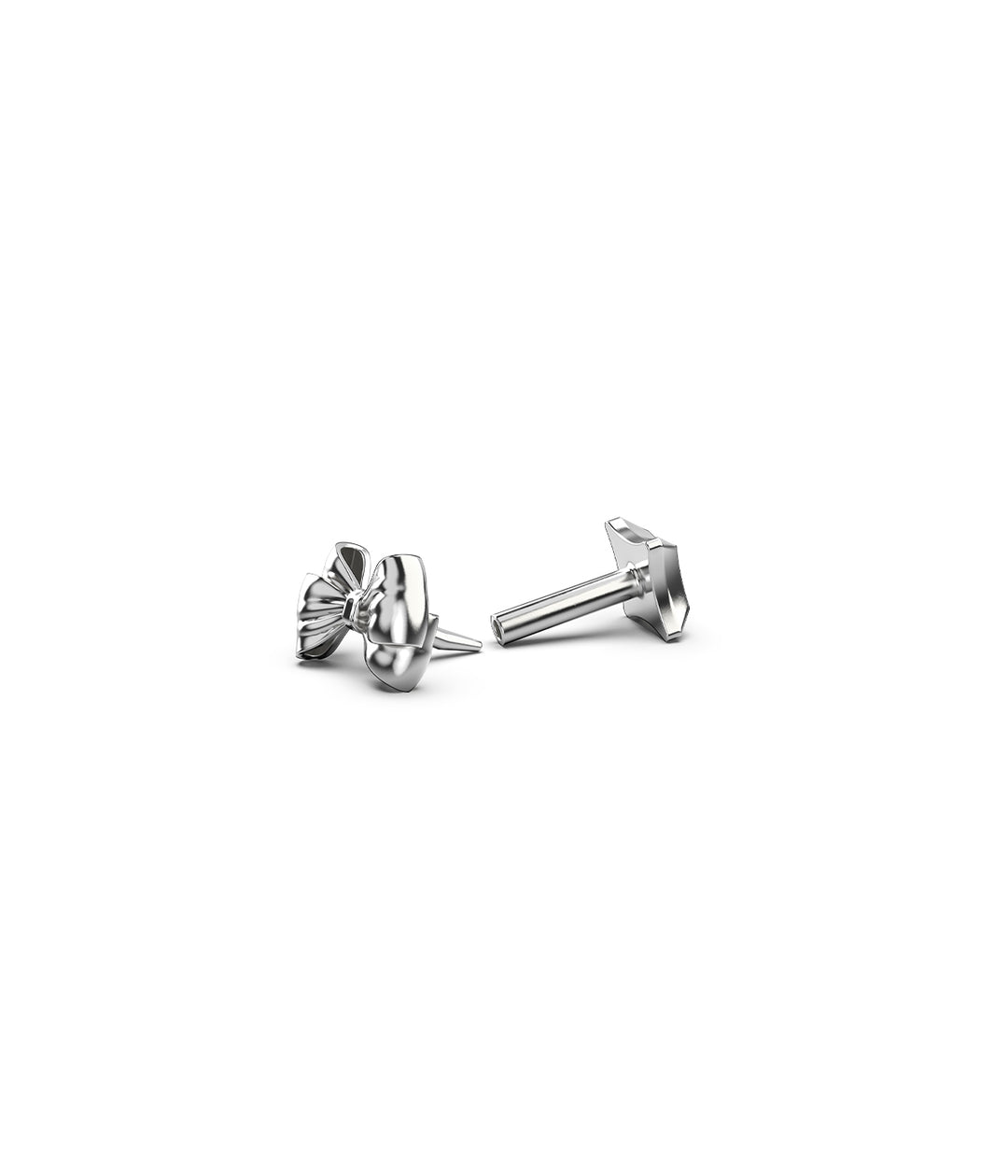 BOW FLAT BACK SINGLE EARRING