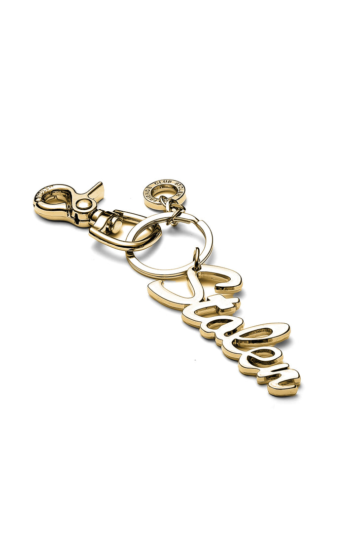 SCRIPT KEYRING - GOLD PLATED