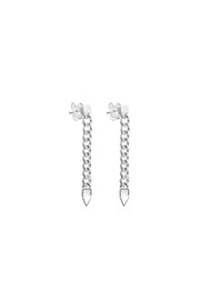 HANGING CURB SPIKE EARRINGS