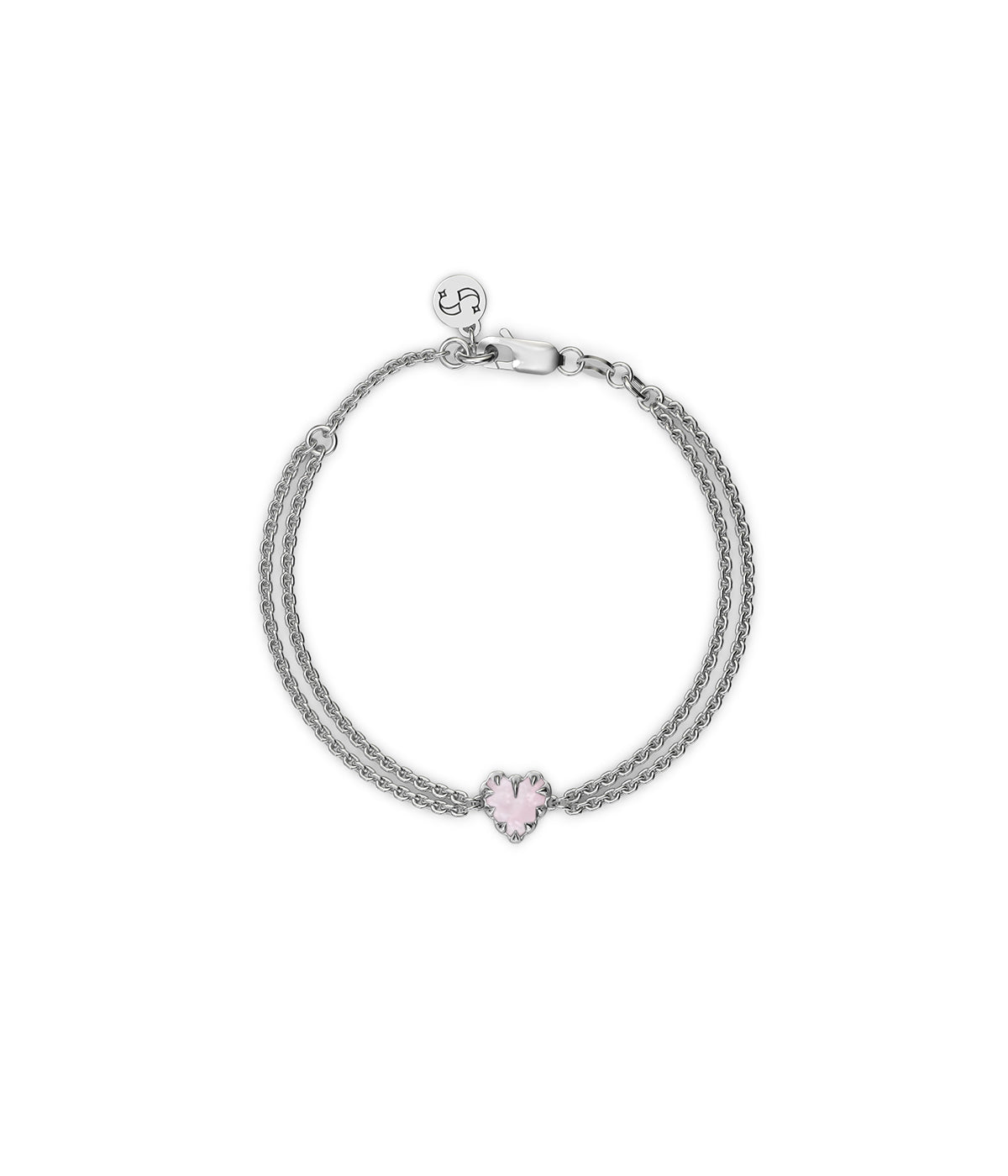 Stolen Girlfriends Club Sterling Silver Rose Quartz Love Claw Bracelet