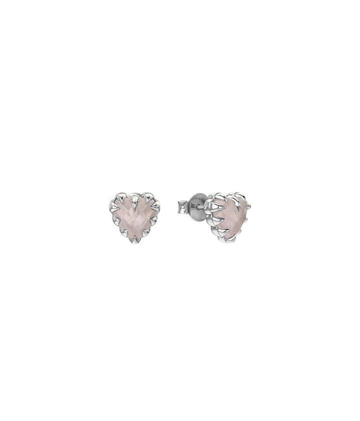 LOVE CLAW EARRINGS ROSE QUARTZ