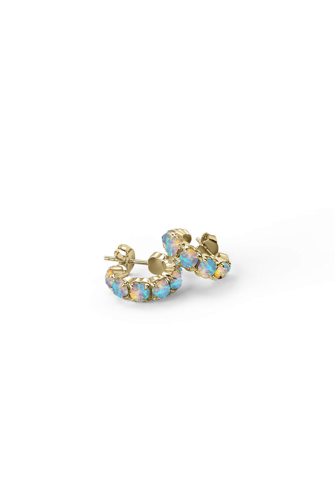 HALO CLUSTER EARRINGS BELLO OPAL - GOLD PLATED