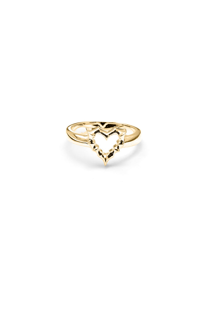 JAGGED HEART MINI RING GOLD PLATED