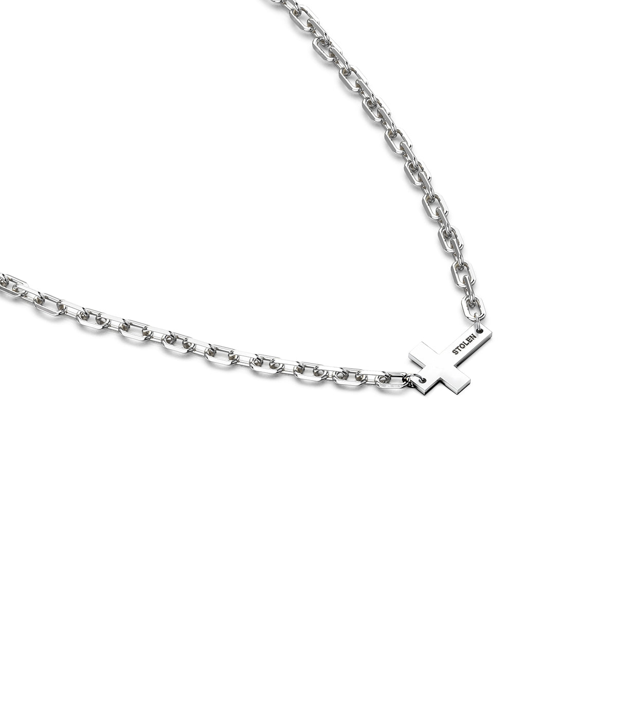 Stolen Girlfriends Club | FALLING CROSS MAXI NECKLACE | Sterling