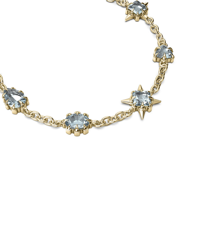PRECIOUS PUNK INFINITY BRACELET - SKY BLUE TOPAZ - 18K GOLD PLATED