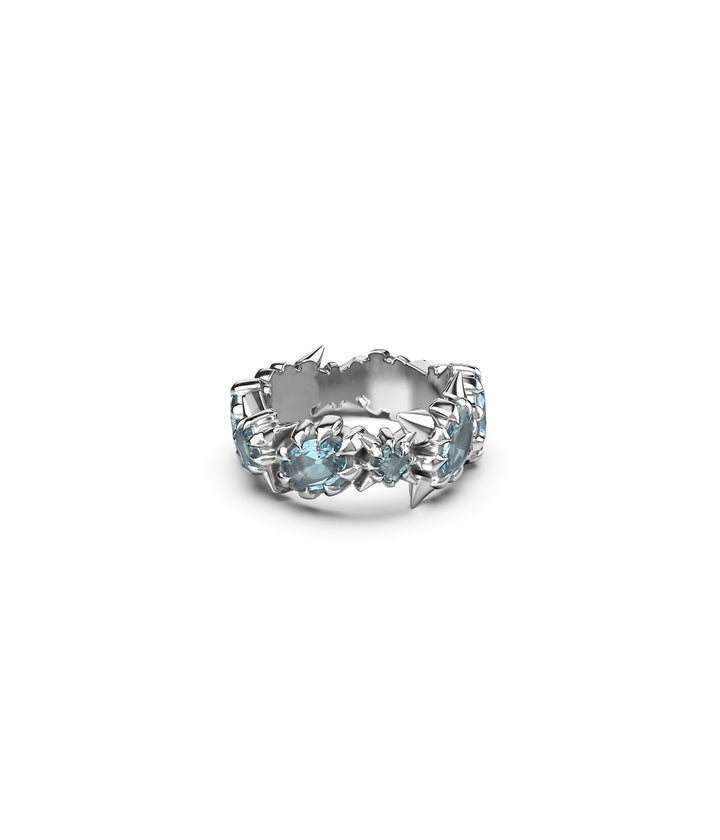 PRECIOUS PUNK CLUSTER RING - SKY BLUE TOPAZ