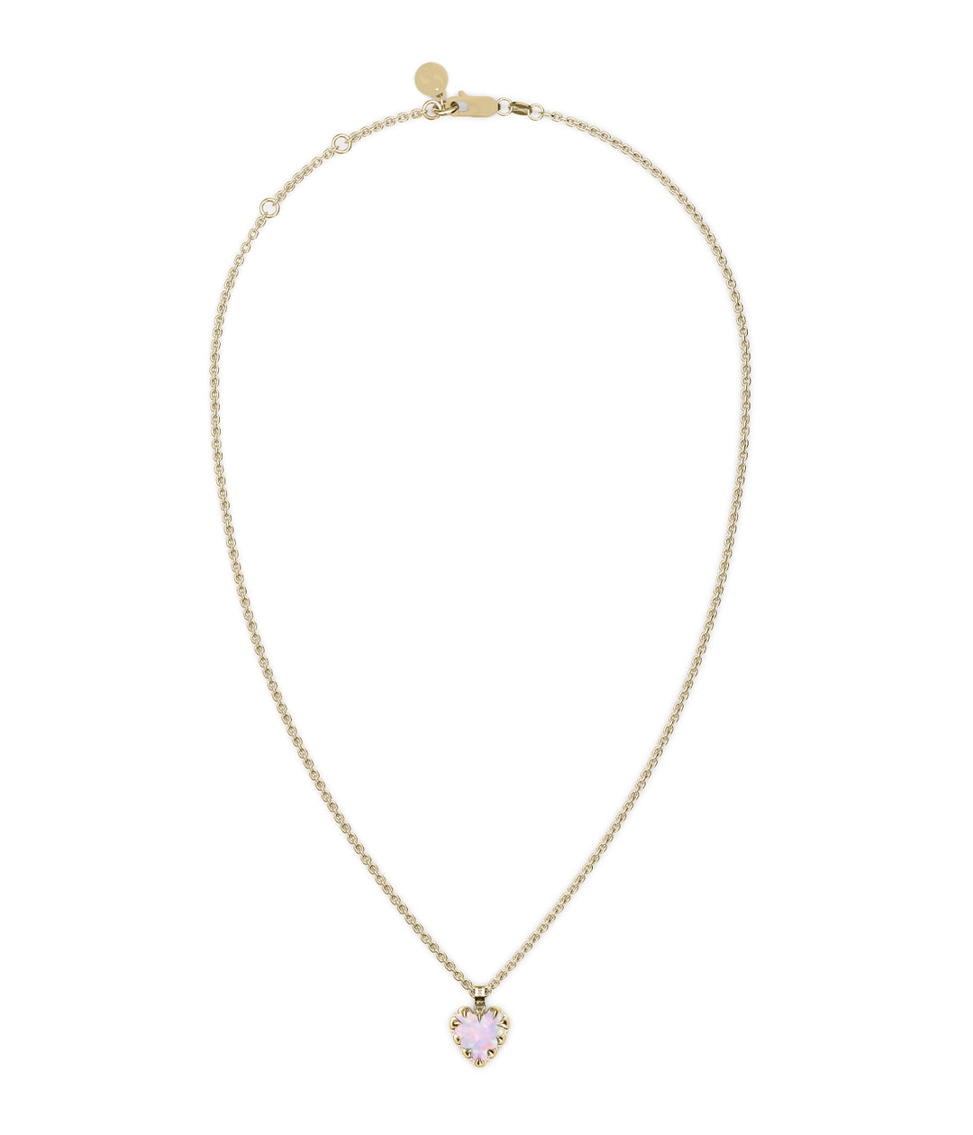 LOVE CLAW NECKLACE - PINK BELLO OPAL - 18K GOLD PLATED