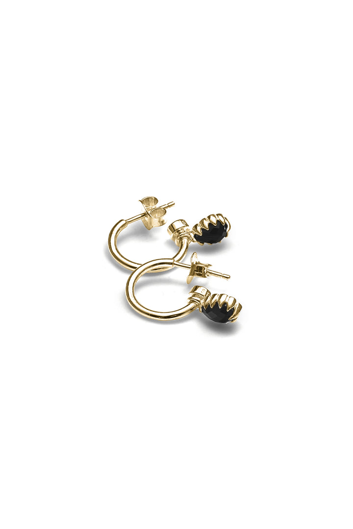 LOVE CLAW TEARDROP ANCHOR ONYX GOLD PLATED