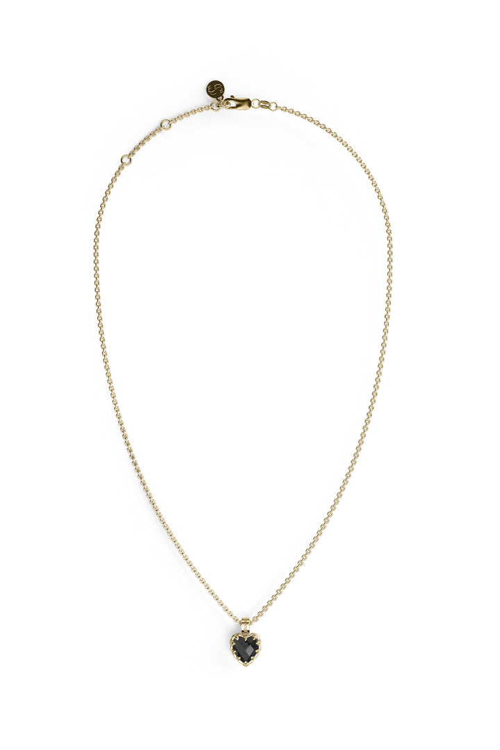 ORIGINAL SETTING - LOVE CLAW NECKLACE ONYX - 18K GOLD PLATED