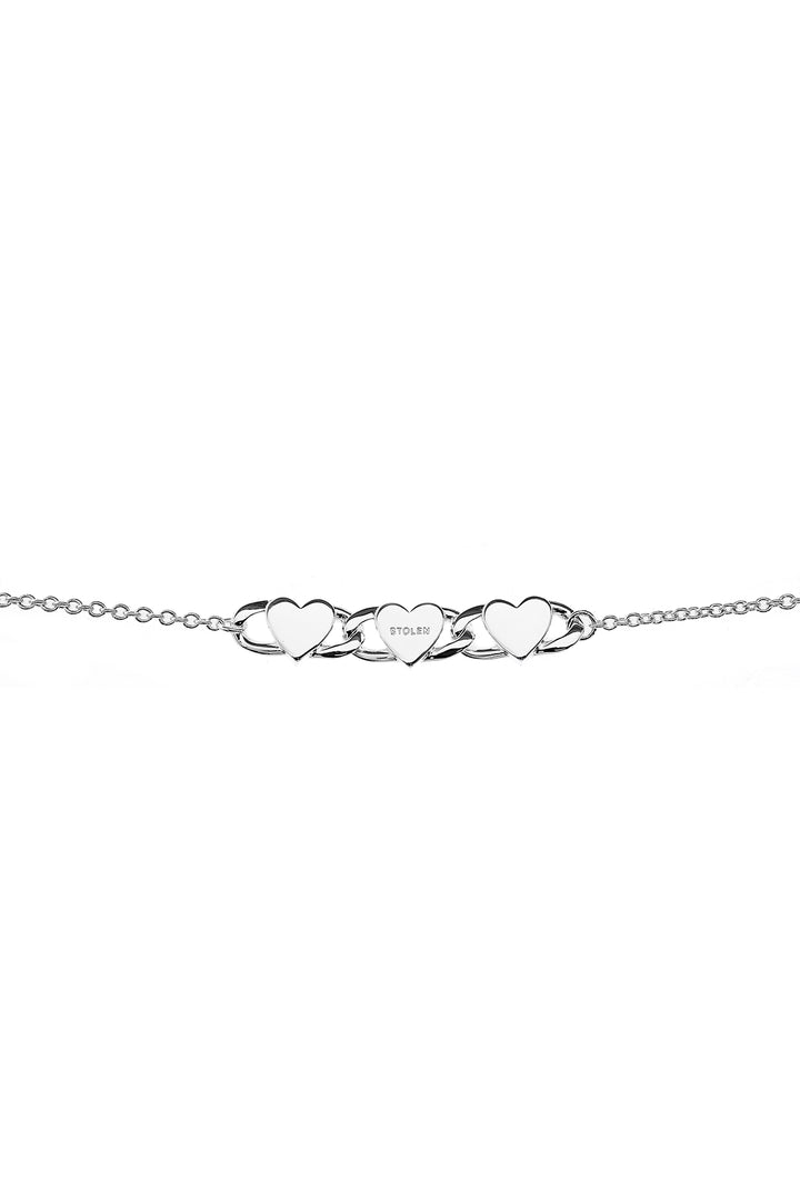 TRIPLE HEART LOVE CHAIN BRACELET