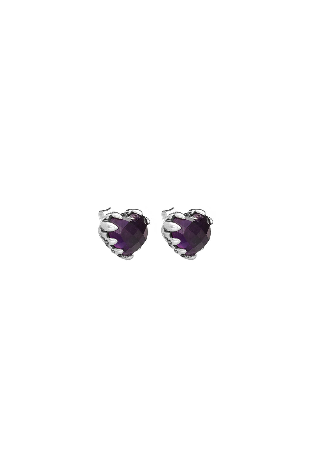 LOVE CLAW EARRINGS DARK AMETHYST