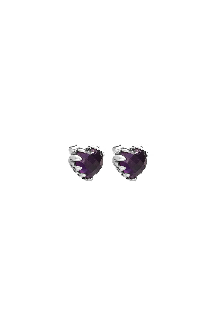 LOVE CLAW EARRINGS DARK AMETHYST