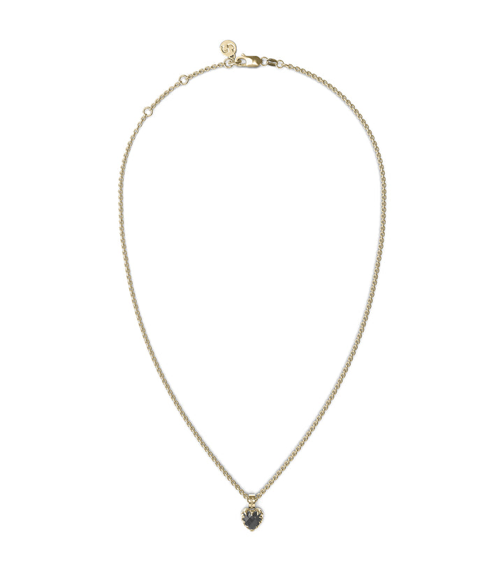 MINI LOVE CLAW NECKLACE ONYX GOLD PLATED