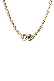 ONYX SPIDER NECKLACE - GOLD PLATED