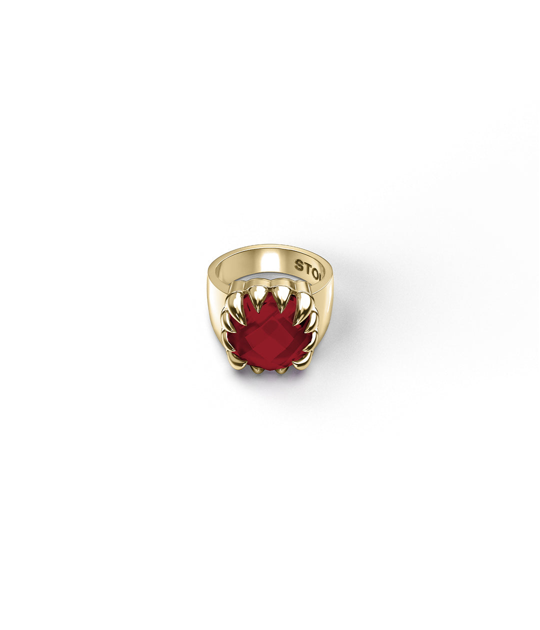 CLAW RING GARNET - GOLD VERMEIL