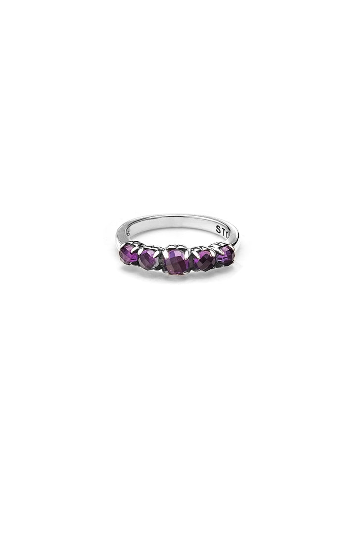 HALO CLUSTER RING DARK AMETHYST