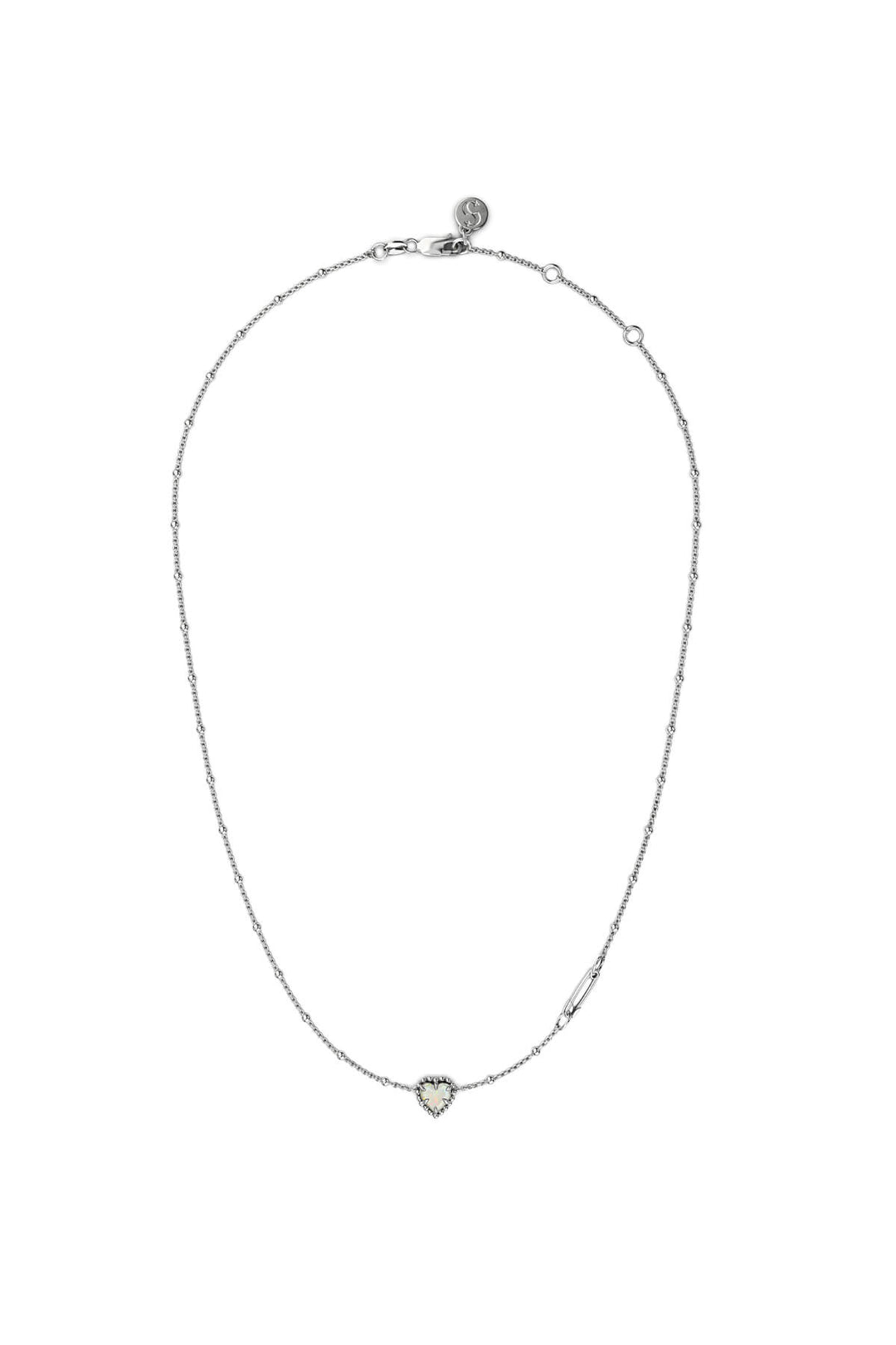 Sterling silver Opal heart necklace - Stolen Girlfriends Club 