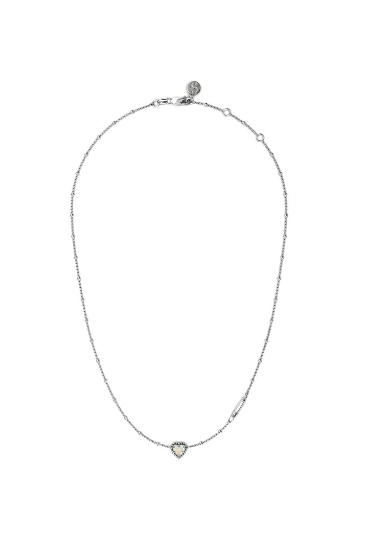 Sterling silver Opal heart necklace - Stolen Girlfriends Club 