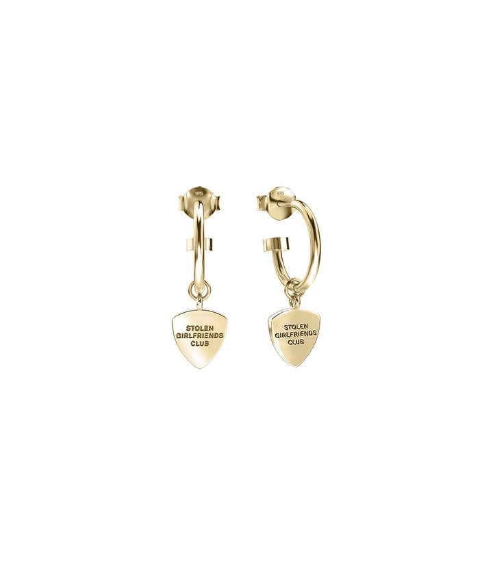 GUITAR PIC ANCHOR EARRINGS - GOLD PLATED