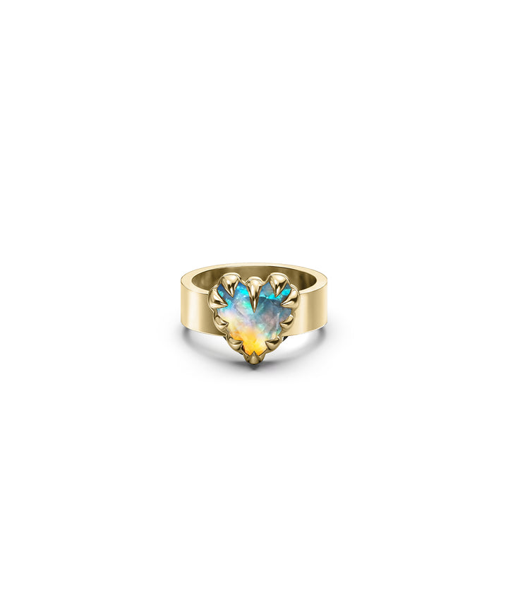 LOVE CLAW RING BELLO OPAL - GOLD VERMEIL