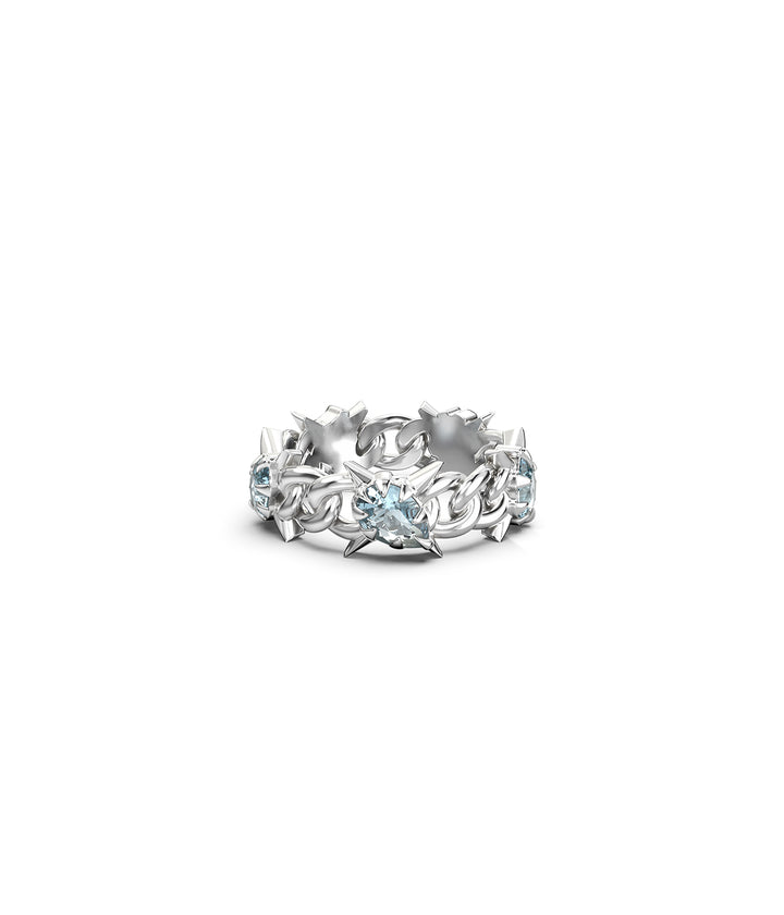 PRECIOUS PUNK ETERNITY CURB RING - SKY BLUE TOPAZ