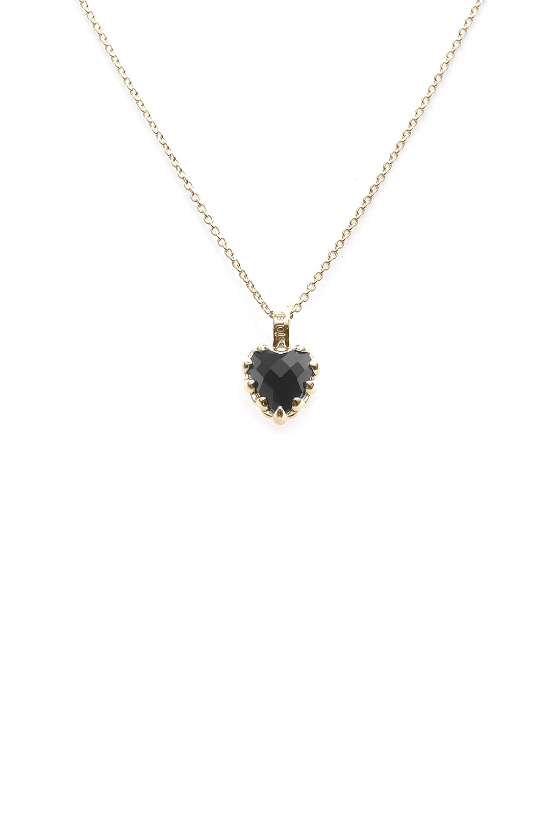 MINI LOVE CLAW NECKLACE ONYX GOLD PLATED