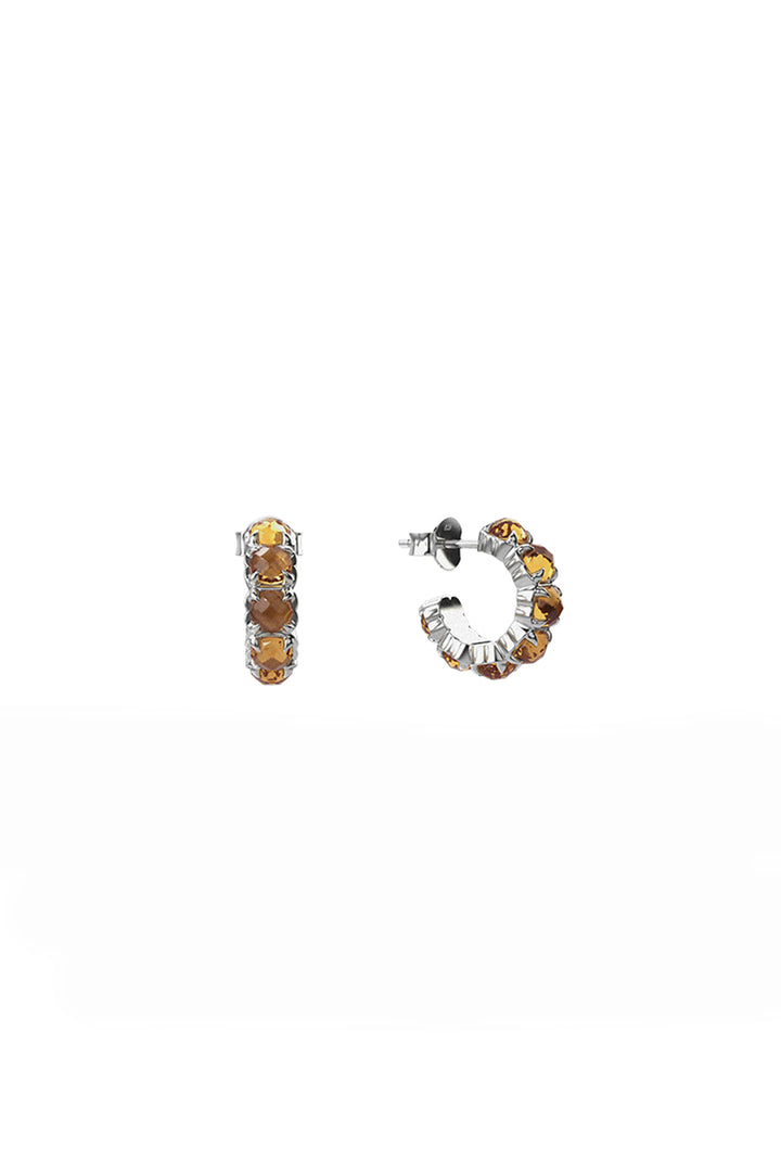HALO CLUSTER EARRINGS CITRINE