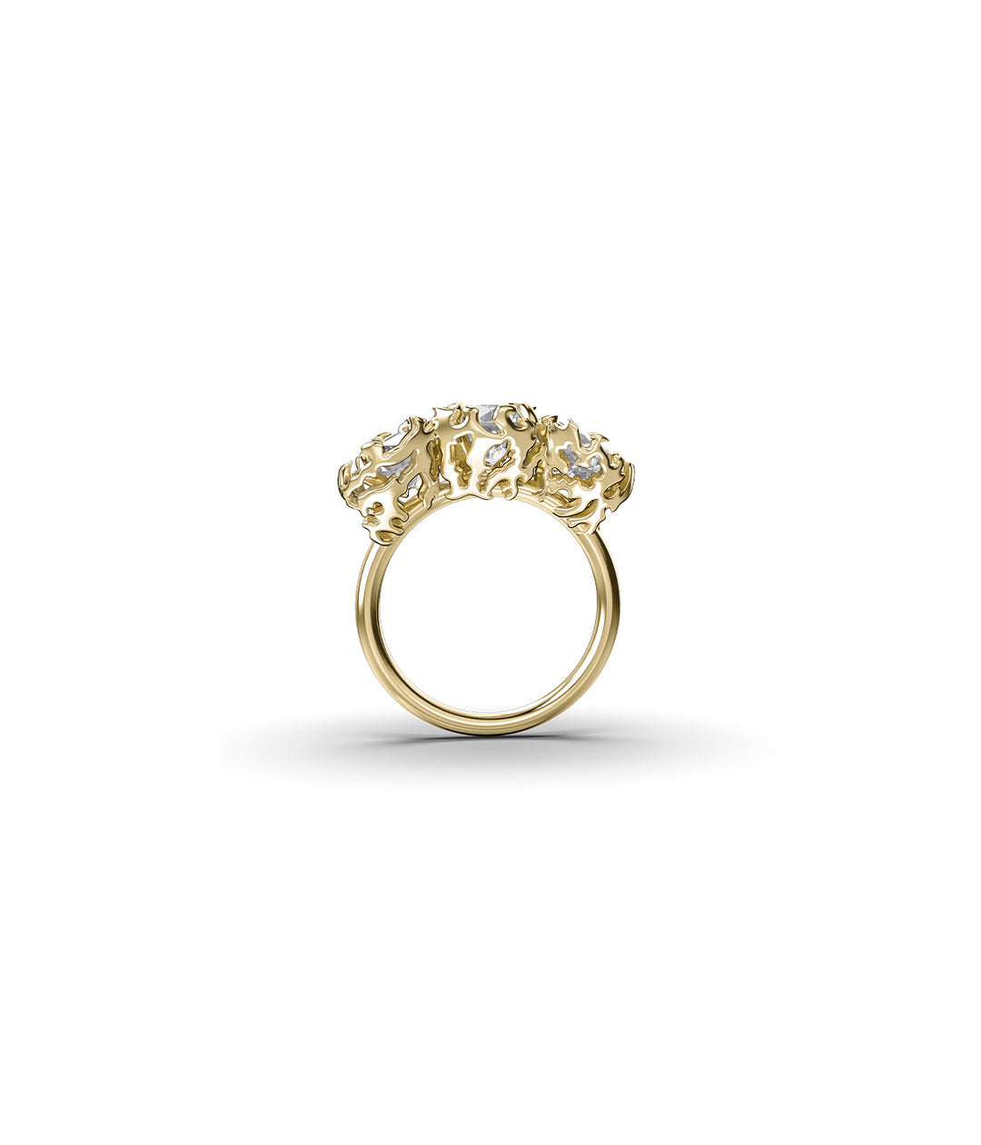 DELICATE DISTORTION COCKTAIL RING - GOLD VERMEIL