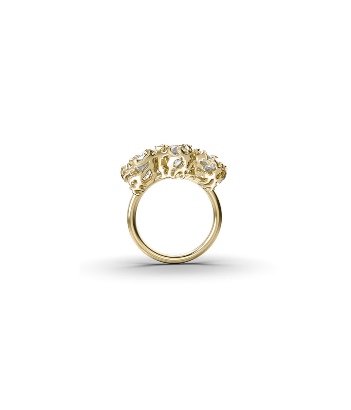 DELICATE DISTORTION COCKTAIL RING - GOLD VERMEIL