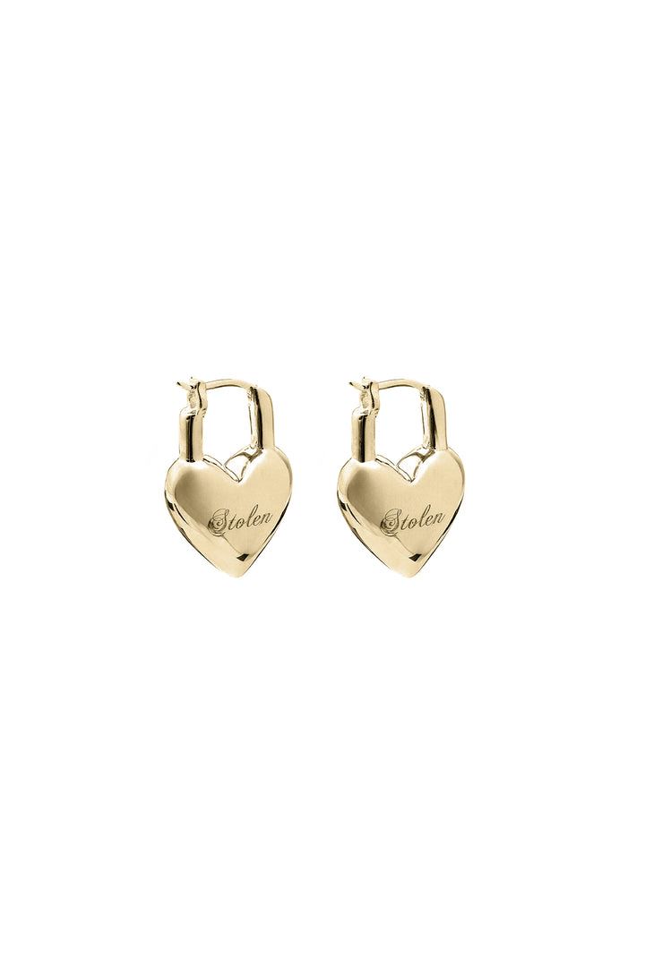LOVE LOCKET EARRINGS GOLD PLATED