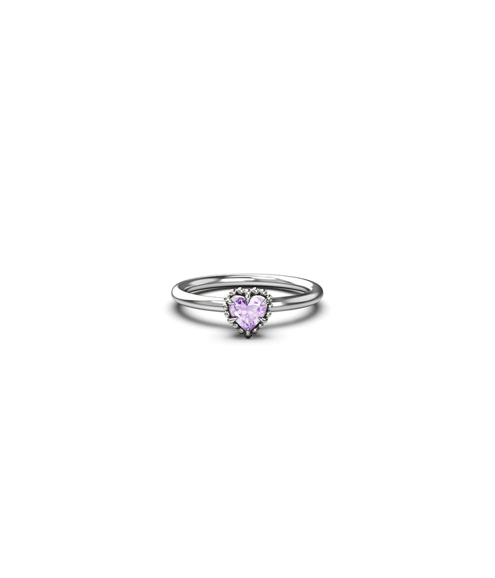 DAHLIA'S HEART RING - AMETHYST
