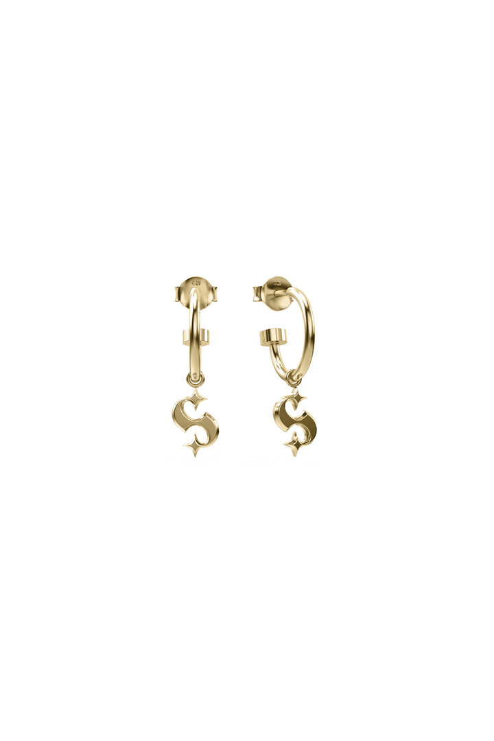 HIDDEN HEART ANCHOR SLEEPERS - GOLD PLATED