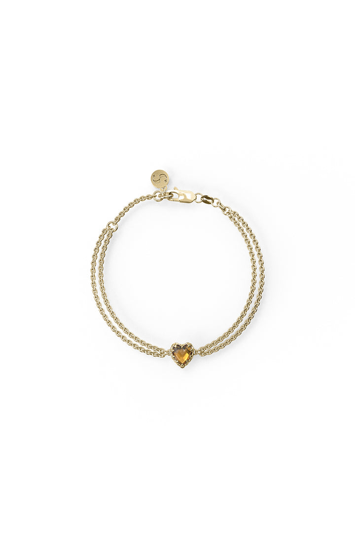 LOVE CLAW BRACELET CITRINE - GOLD PLATED