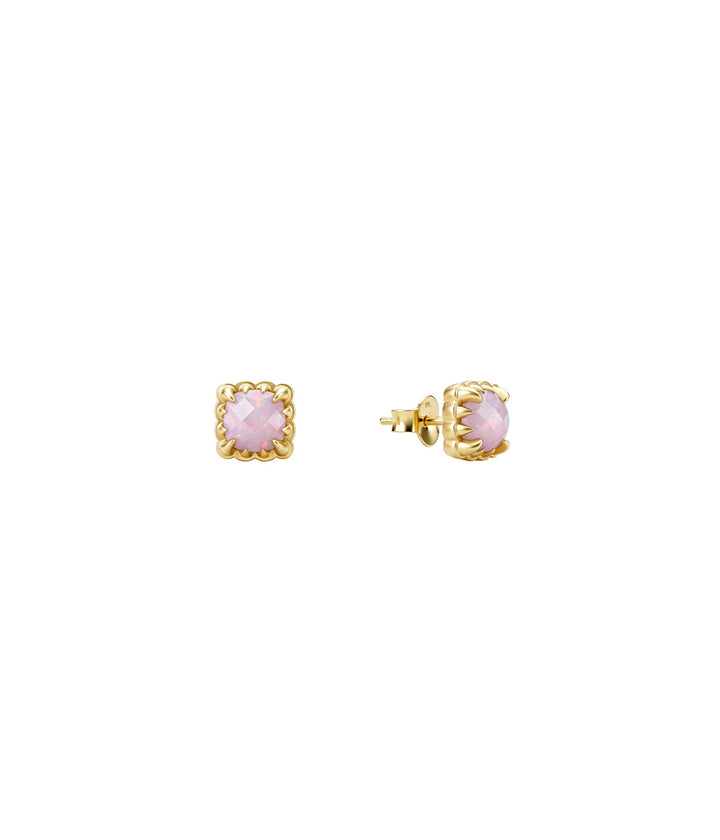 BABY CLAW STUDS - PINK BELLO OPAL - 18K GOLD PLATED