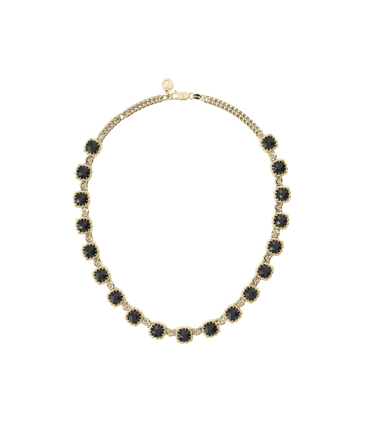 LOVE CLAW ETERNITY NECKLACE GOLD PLATED ONYX
