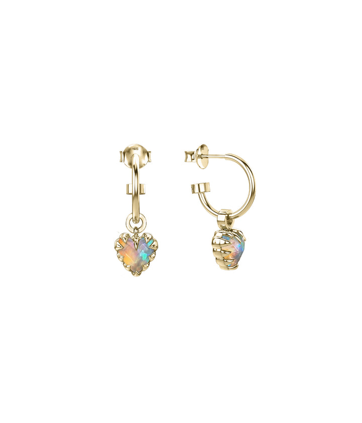 LOVE CLAW ANCHOR EARRINGS BELLO OPAL - GOLD PLATED