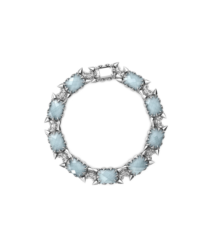 PRECIOUS PUNK TENNIS BRACELET - LAB-GROWN SKY BLUE TOPAZ