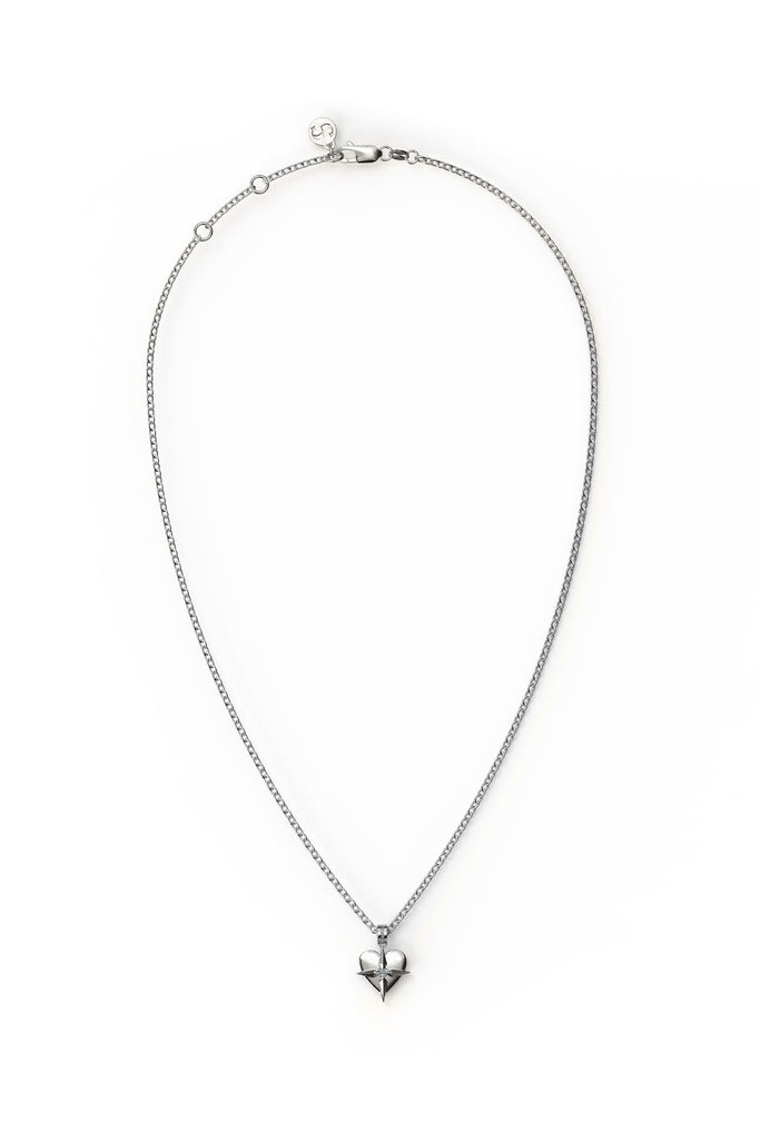 Birthstone Heart Necklace Dec - Swiss Blue Topaz – Stolen