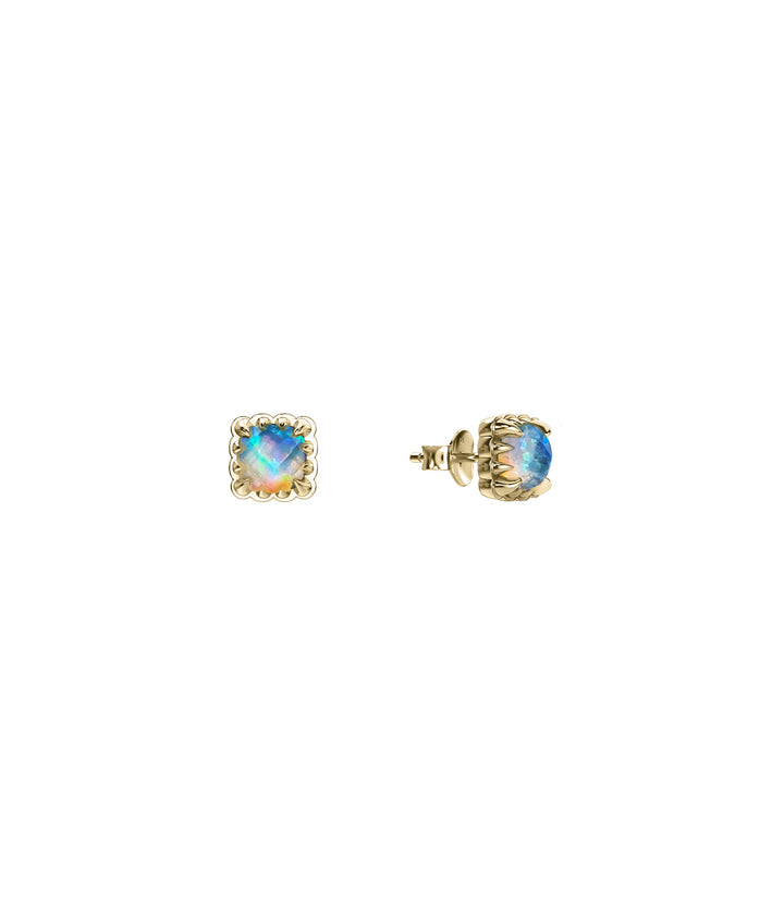 BABY CLAW STUDS BELLO OPAL - GOLD PLATED