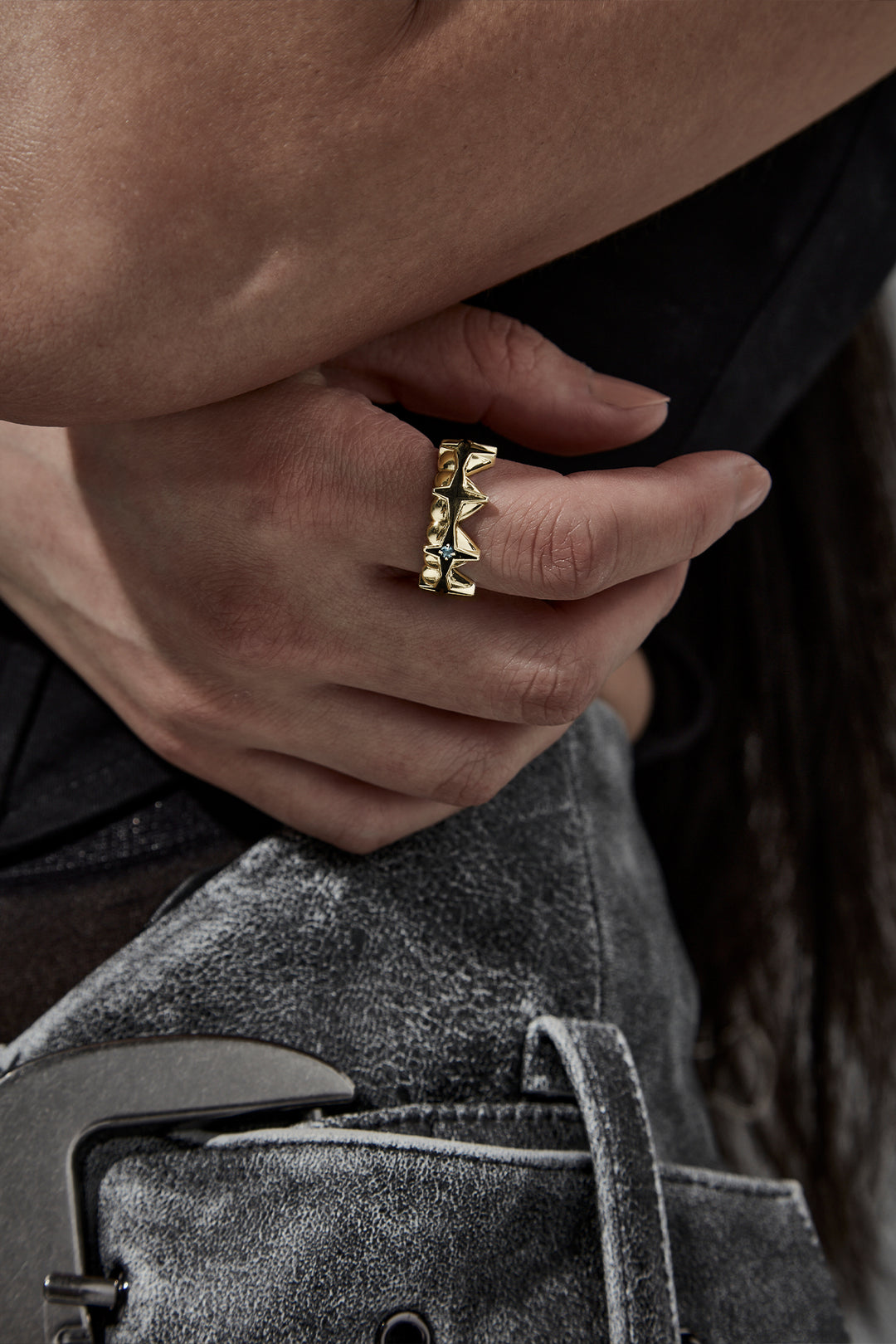 CELESTIAL HEART ETERNITY BAND - GOLD PLATED
