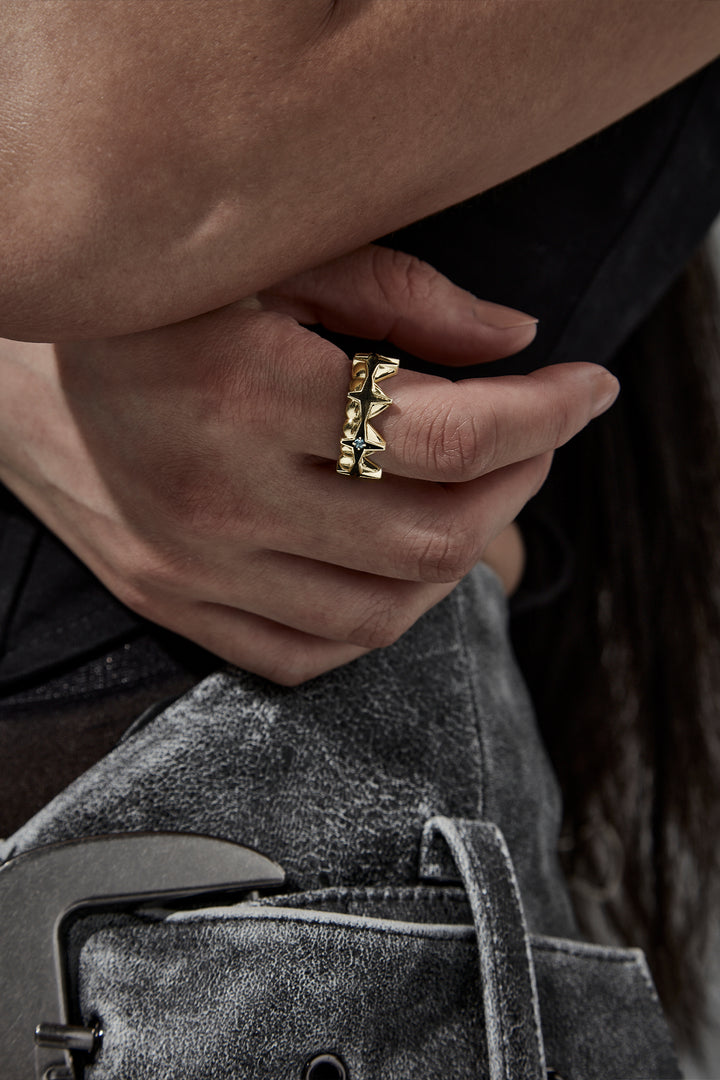 CELESTIAL HEART ETERNITY BAND - GOLD PLATED