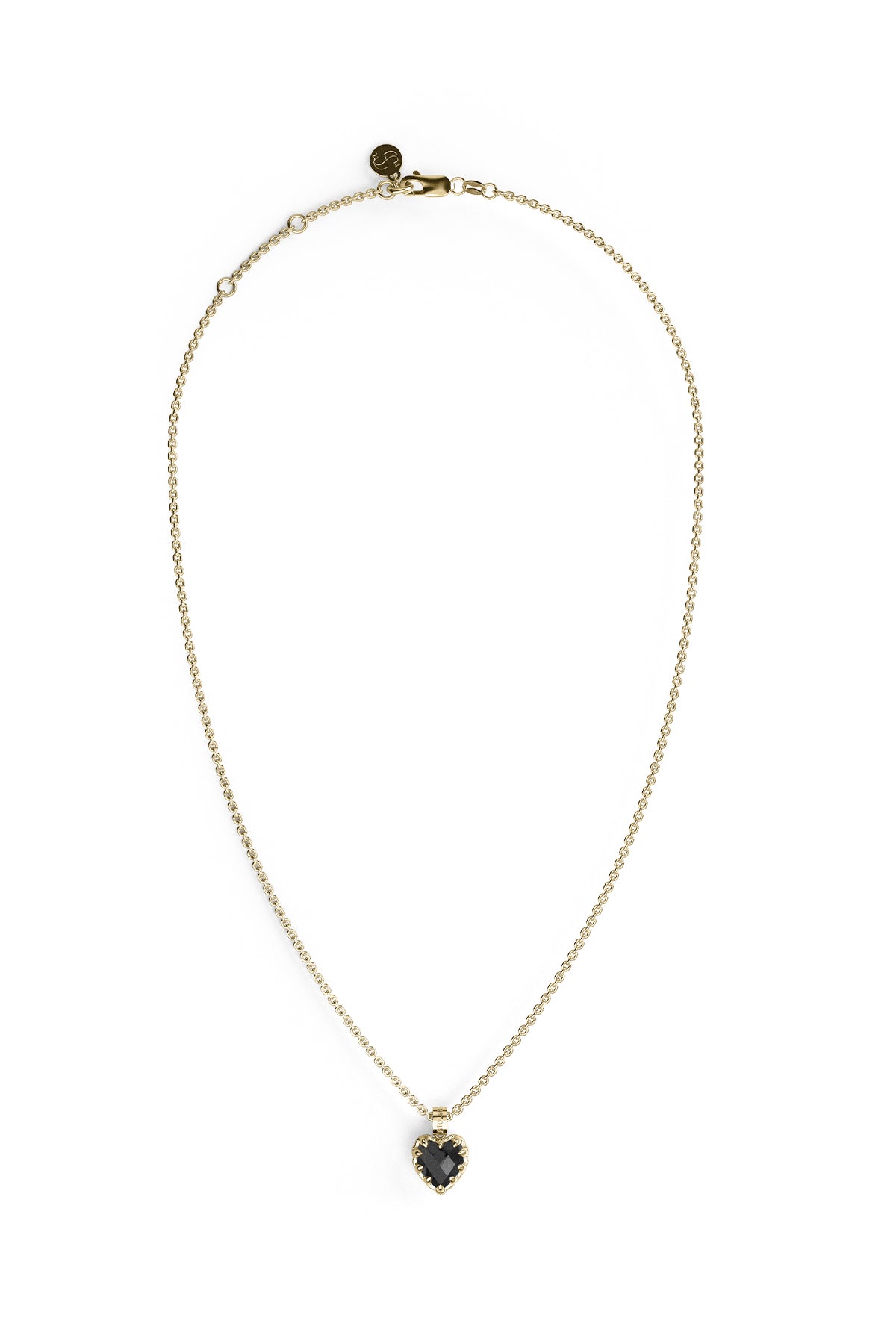 Stolen Girlfriends Club | LOVE CLAW HEART NECKLACE ONYX & GOLD PLATED