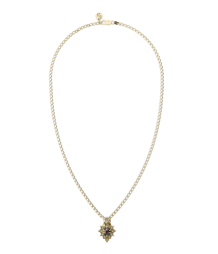 REGAL RUIN NECKLACE GARNET - GOLD PLATED