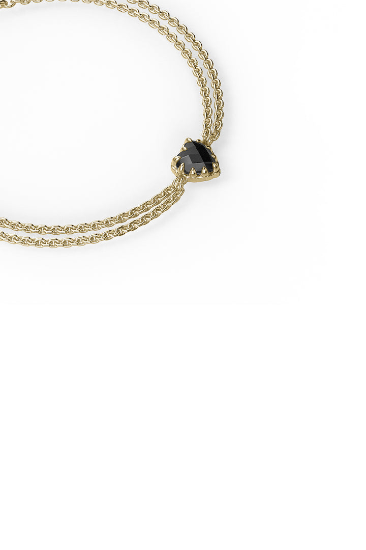 ORIGINAL SETTING - LOVE CLAW BRACELET ONYX - 18K GOLD PLATED