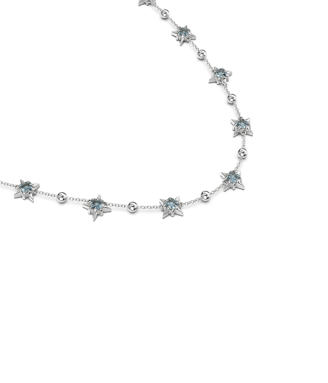 PRECIOUS PUNK ORB NECKLACE - SKY BLUE TOPAZ