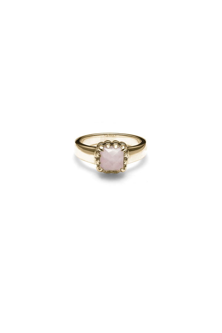 BABY CLAW RING ROSE QUARTZ - GOLD PLATED