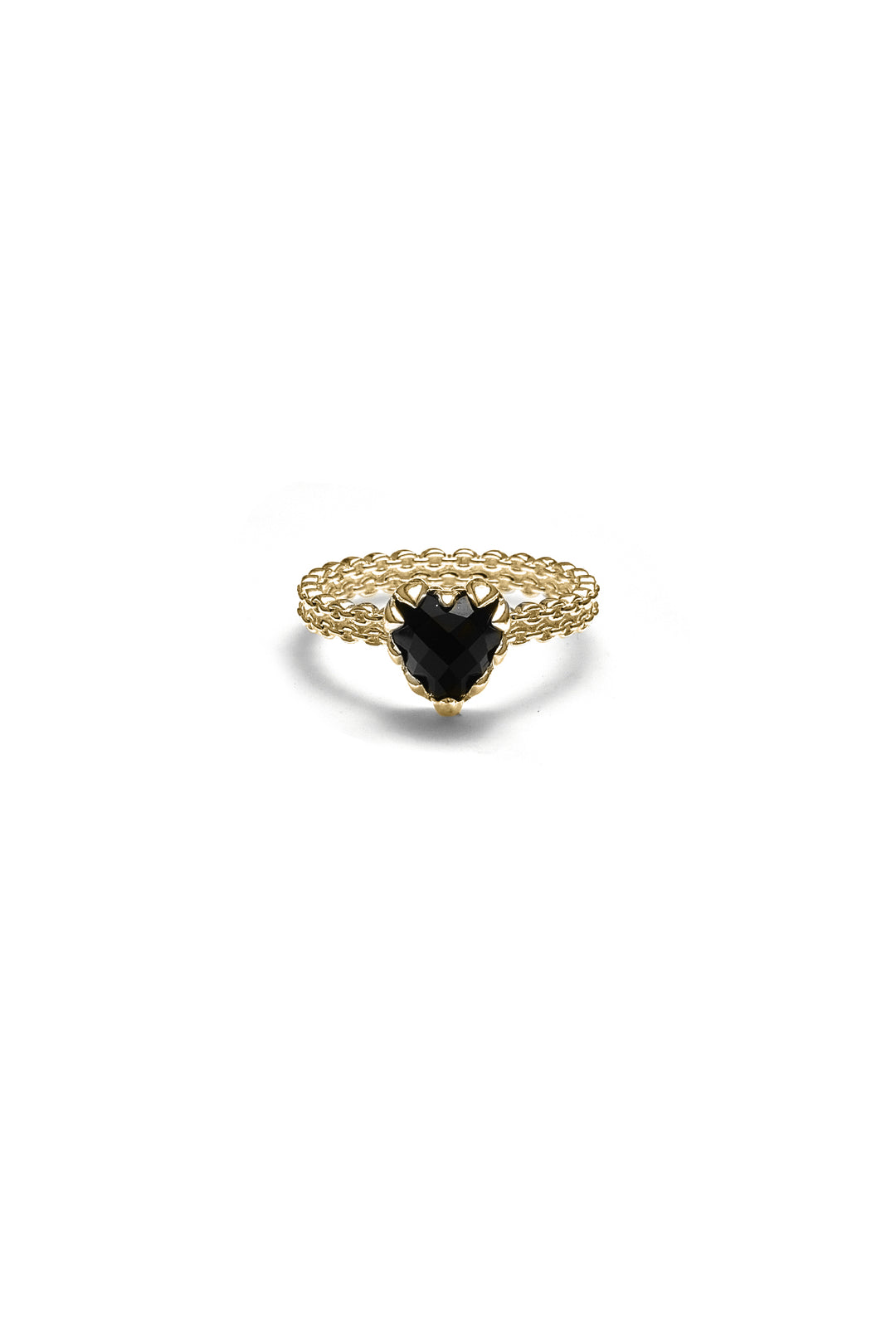 MINI CLAW RING - GOLD PLATED ONYX